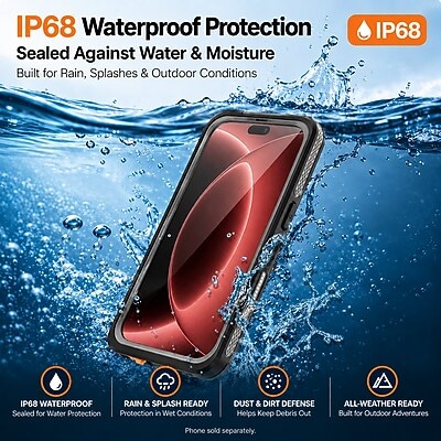 SaharaCase Oasis Series Phone Case for iPhone 18 Pro, Shock Absorbing, Black (CP01184)