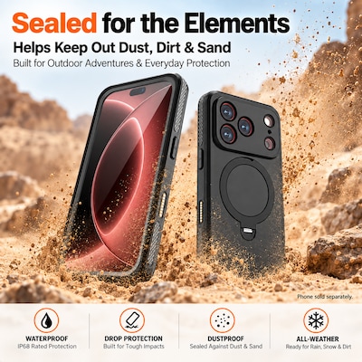 SaharaCase Oasis Series Phone Case for iPhone 18 Pro, Shock Absorbing, Black (CP01184)
