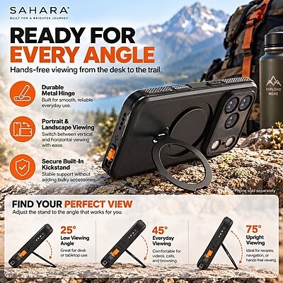 SaharaCase Oasis Series Phone Case for iPhone 18 Pro, Shock Absorbing, Black (CP01184)