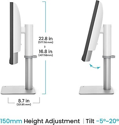 BenQ PD2730S 27" 5K UHD IPS 60Hz Professional Monitor, HDR10, Built-In Speaker, Height Adjustable, White