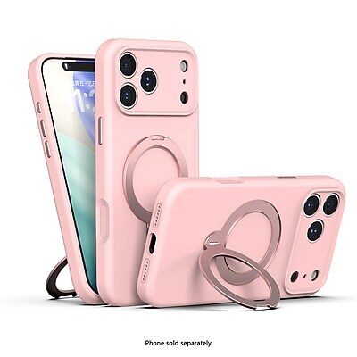 SaharaCase Silicone Phone Case for iPhone 18 Pro Max, 360-Degree Kickstand, Wireless Charging, Dark Pink (CP01190)