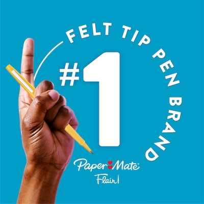Paper Mate Flair Pens, Medium Point, Assorted Ink, 6/Pack (2243105)