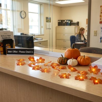 Excello Brands 7.2' Autumn Leaves LED Light Strand, Orange (OD-ATMNLED)