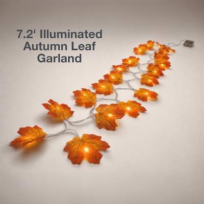 Excello Brands 7.2' Autumn Leaves LED Light Strand, Orange (OD-ATMNLED)