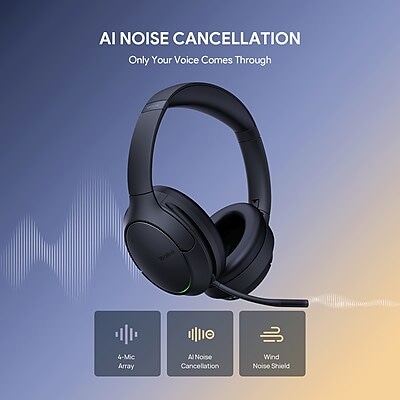 Yealink BH78 with Charging Stand Wireless Bluetooth Adaptive Hybrid ANC On Ear Headset, USB-A/USB-C, UC Certified (1208731)