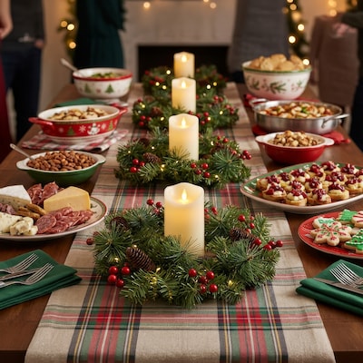 Excello Brands 15.75" Wreath with LED Fairy Lights, Green (OD-WRTH-LED)