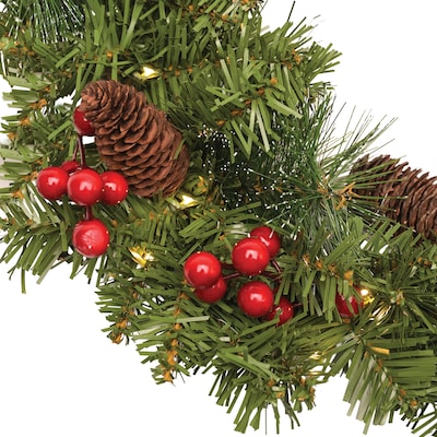 Excello Brands 15.75" Wreath with LED Fairy Lights, Green (OD-WRTH-LED)