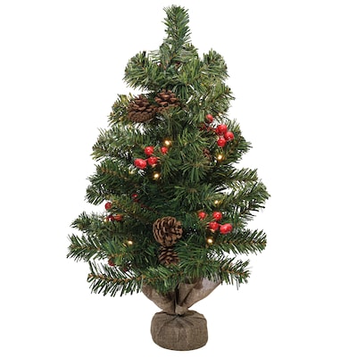 Excello Brands 24 Desktop Christmas Tree with LED Fairy Lights, Green (OD-LEDTREE-24)