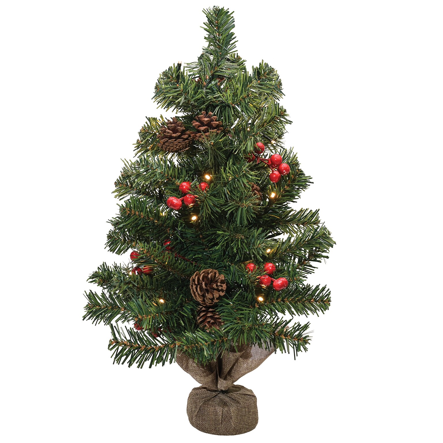 Excello Brands 24 Desktop Christmas Tree with LED Fairy Lights, Green (OD-LEDTREE-24)