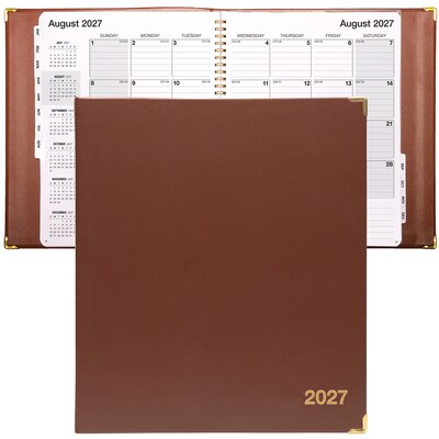 2027 Excello Brands 10 x 11.5 Monthly Planner, Paperboard Cover, Brown (CM-CY27-8511-BN)