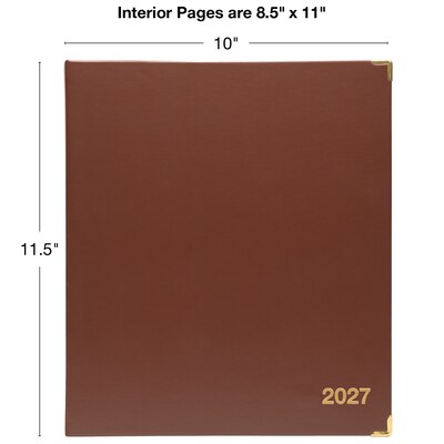 2027 Excello Brands 10" x 11.5" Monthly Planner, Paperboard Cover, Brown (CM-CY27-8511-BN)