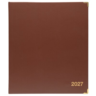 2027 Excello Brands 10" x 11.5" Monthly Planner, Paperboard Cover, Brown (CM-CY27-8511-BN)