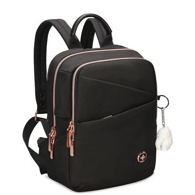 Swissdigital Design KATY ROSE Laptop Compatible Backpack, Small, Black (SD1646-01)