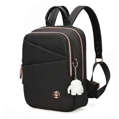 Swissdigital Design KATY ROSE Laptop Compatible Backpack, Small, Black (SD1646-01)