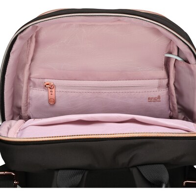 Swissdigital Design KATY ROSE Laptop Compatible Backpack, Small, Black (SD1646-01)