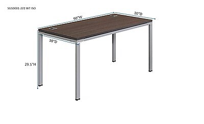 Boss Office Products Simple System 60W Desk, White (SGSD001-201-WT)