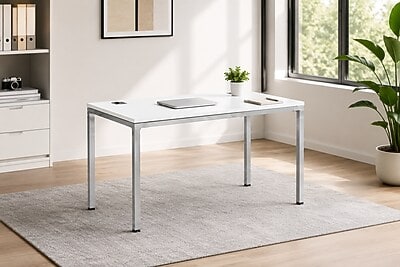 Boss Office Products Simple System 60"W Desk, White (SGSD001-201-WT)