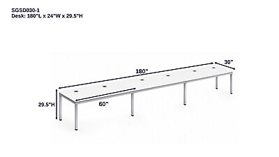 Boss Office Products Simple System 60W Desk, Driftwood, 3/Set (SGSD030-201)