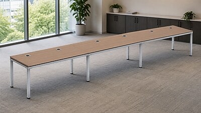 Boss Office Products Simple System 60"W Desk, Driftwood, 3/Set (SGSD030-201)