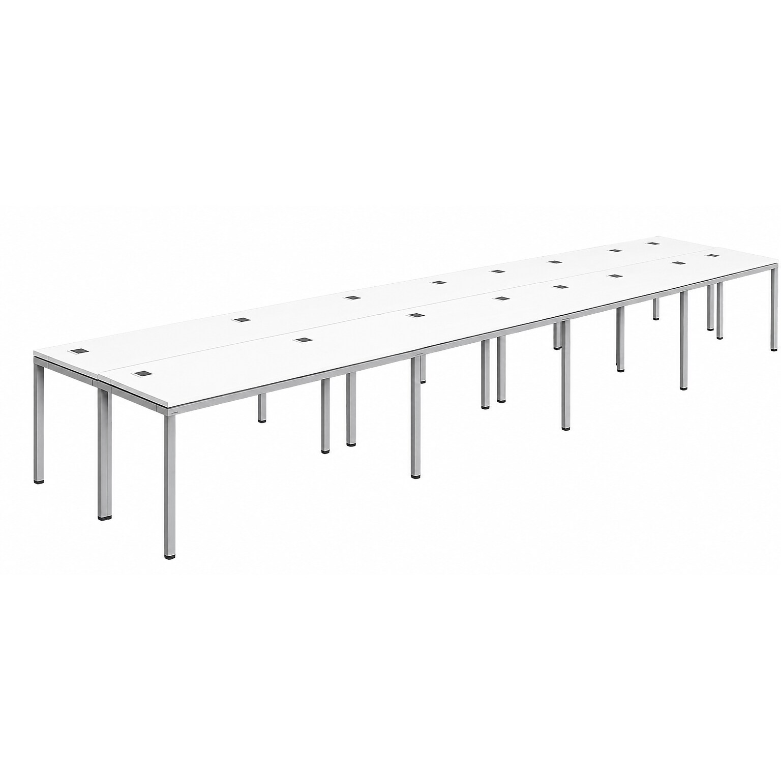 Boss Office Products Simple System 60W Desk, White, 8/Set (SGSD024-201-WT)