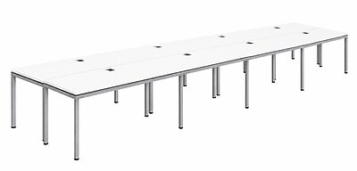 Boss Office Products Simple System 48W Desk, White, 8/Set (SGSD024-110-WT)