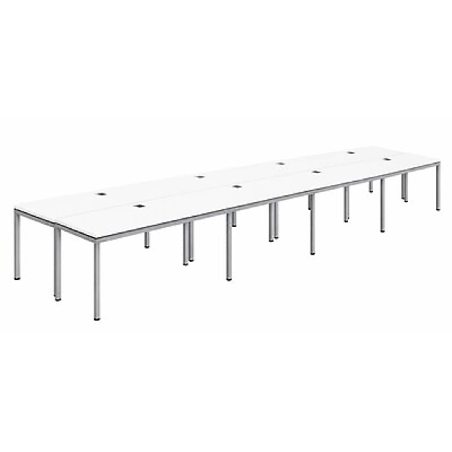 Boss Office Products Simple System 48W Desk, White, 8/Set (SGSD024-110-WT)