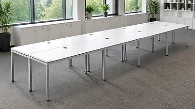 Boss Office Products Simple System 48"W Desk, White, 8/Set (SGSD024-110-WT)