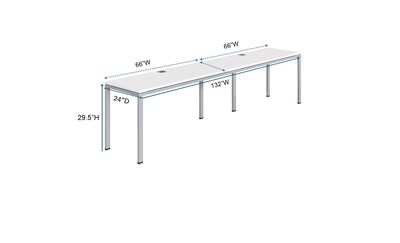 Boss Office Products Simple System 66W Desk, White, 2/Set (SGSD005-102-WT)