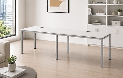 Boss Office Products Simple System 66"W Desk, White, 2/Set (SGSD005-102-WT)