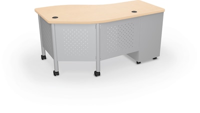 MooreCo Avid 60"W Instructor Desk, Fusion Maple (91786-7909-7909)