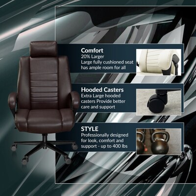 Regency DuraForce Big & Tall Ergonomic Executive Chair, 400 lb. Capacity, Brown (DUR001BR)