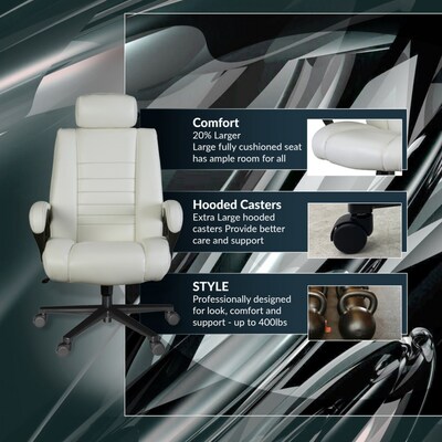 Regency DuraForce Big & Tall Ergonomic Executive Chair, 400 lb. Capacity, Cream (DUR001CR)
