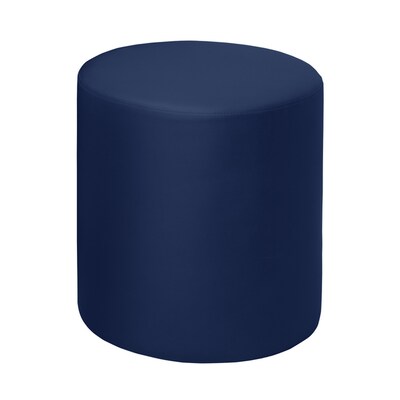 Regency Logan Vinyl Round Stool Ottoman, Naval Blue (N6262NB)