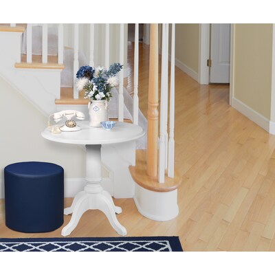 Regency Logan Vinyl Round Stool Ottoman, Naval Blue (N6262NB)