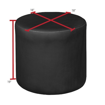 Regency Logan Vinyl Round Ottoman, Black, 2/Set (N6262BK2PK)
