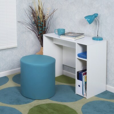 Regency Logan Vinyl Round Stool Ottoman, Peacock Teal (N6262PT)
