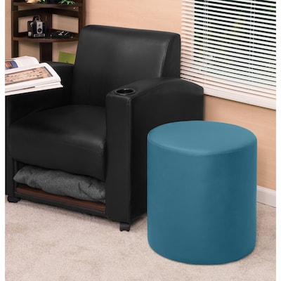 Regency Logan Vinyl Round Stool Ottoman, Peacock Teal (N6262PT)