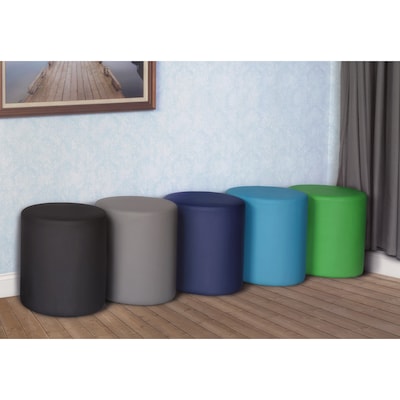 Regency Logan Vinyl Round Stool Ottoman, Peacock Teal (N6262PT)