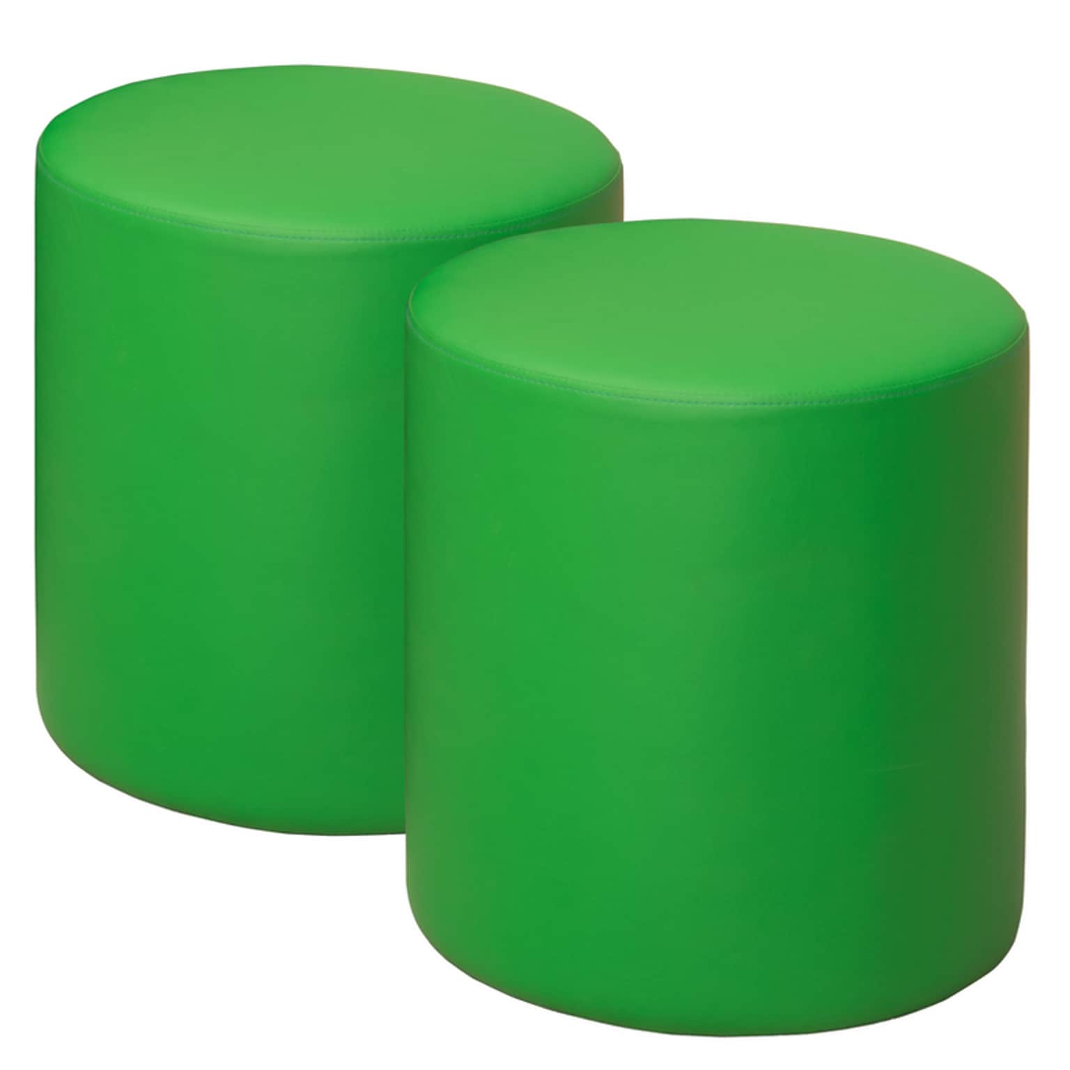 Regency Logan Vinyl Round Ottoman, Envy Green, 2/Set (N6262EG2PK)