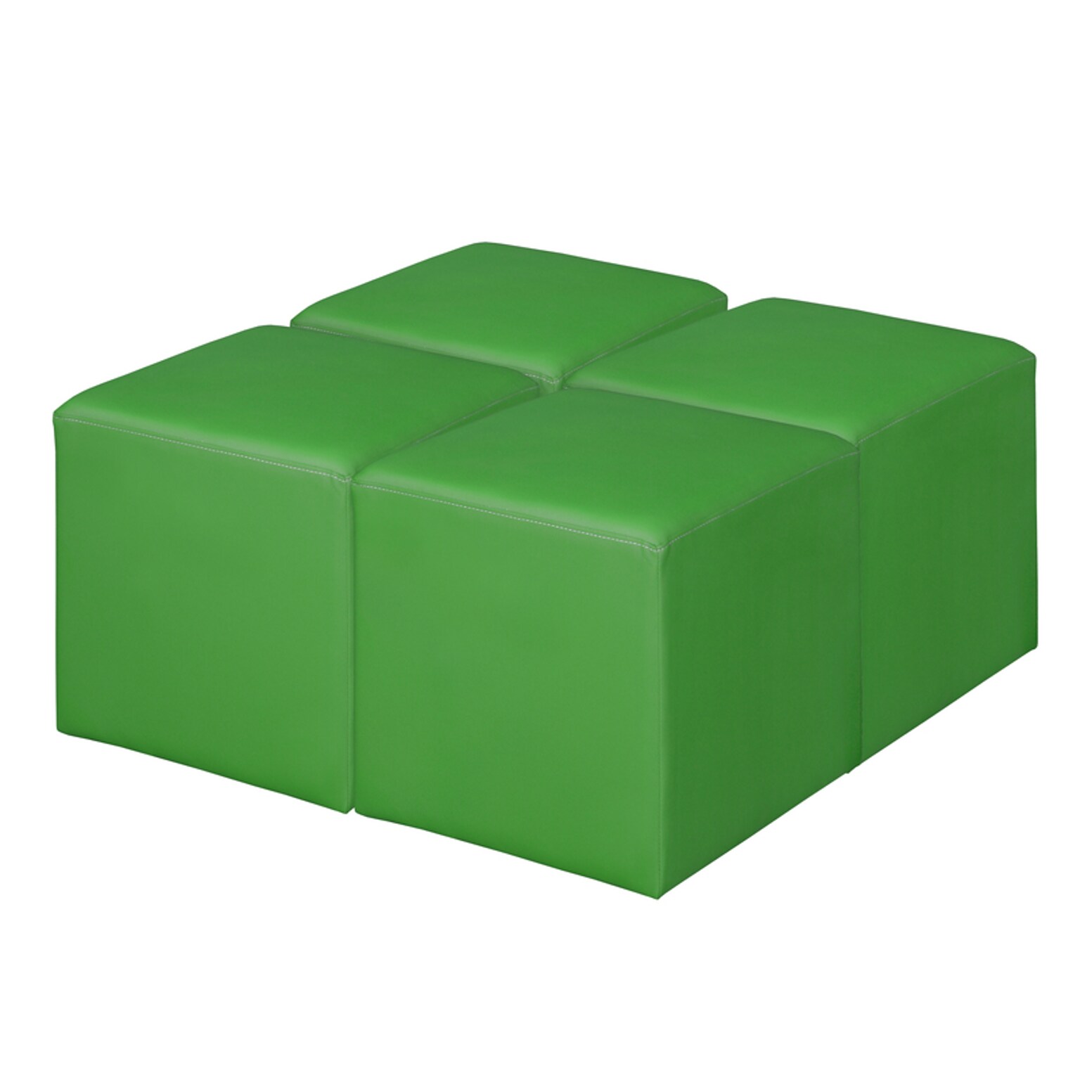 Regency Jean Vinyl Square Ottoman, Envy Green, 4/Set (N6263EG4PK)