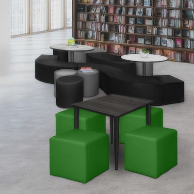 Regency Jean Vinyl Square Ottoman, Envy Green, 4/Set (N6263EG4PK)