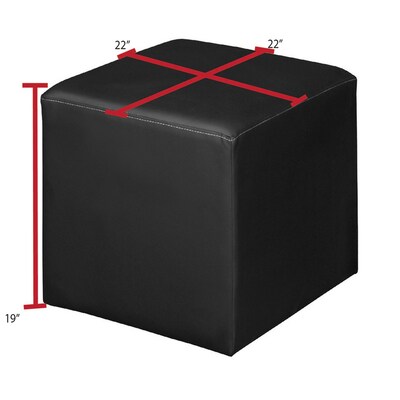 Regency Jean Vinyl Square Ottoman, Envy Green, 4/Set (N6263EG4PK)