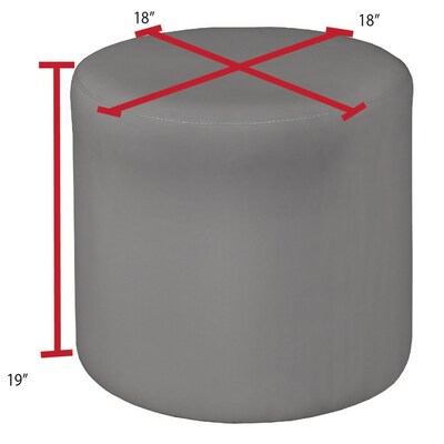 Regency Logan Vinyl Round Ottoman, Grey, 4/Set (N6262GY4PK)