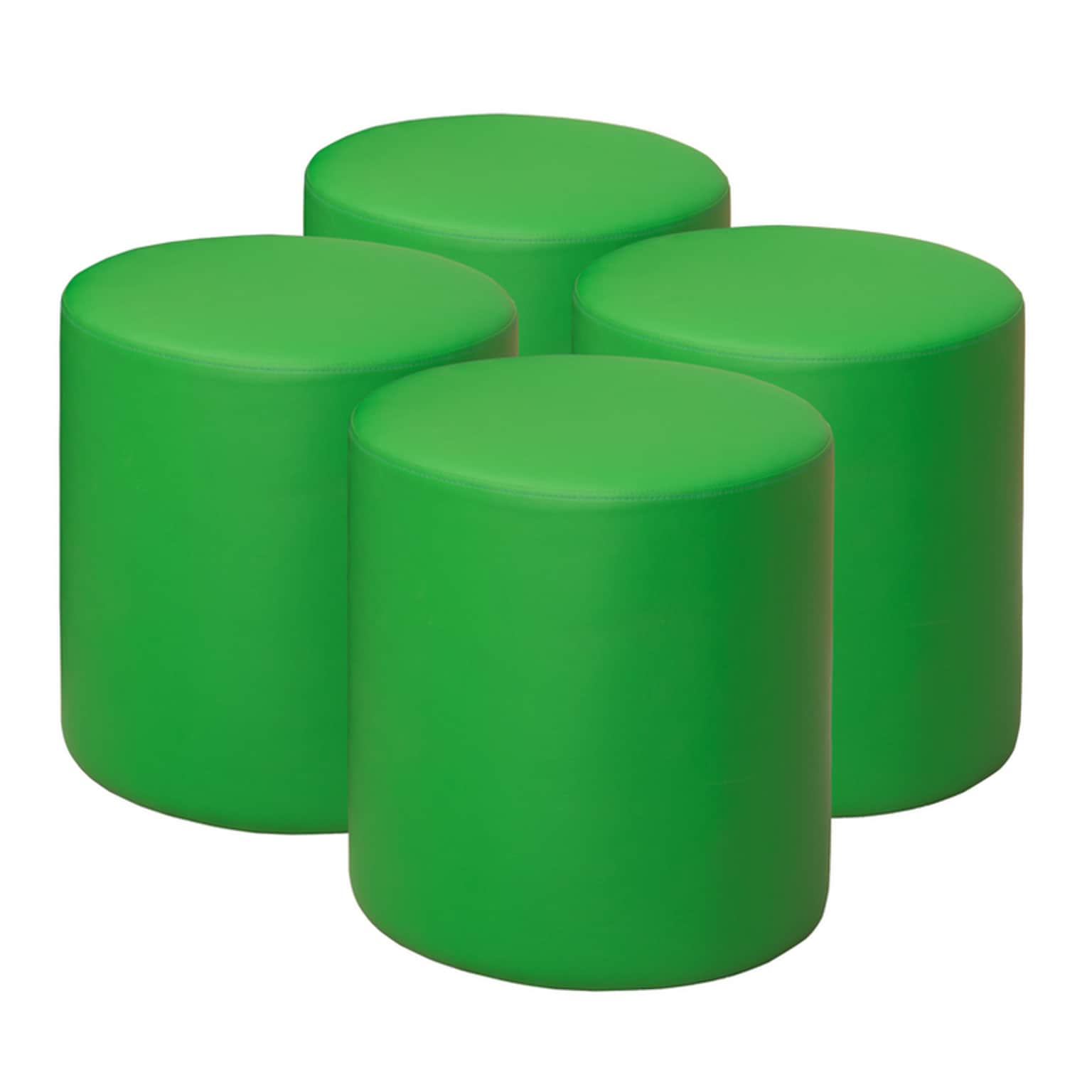Regency Logan Vinyl Round Ottoman, Envy Green, 4/Set (N6262EG4PK)