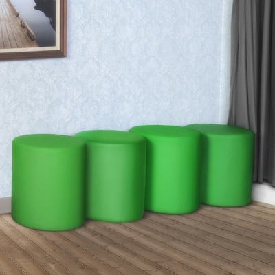 Regency Logan Vinyl Round Ottoman, Envy Green, 4/Set (N6262EG4PK)