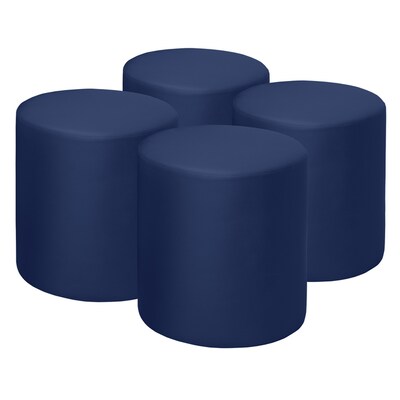 Regency Logan Vinyl Round Ottoman, Naval Blue, 4/Set (N6262NB4PK)
