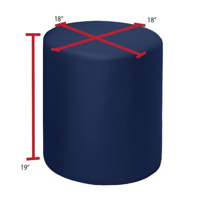 Regency Logan Vinyl Round Ottoman, Naval Blue, 4/Set (N6262NB4PK)