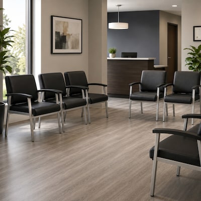 Regency Welcome Vinyl Guest Chair, Black (CH3901BVL)