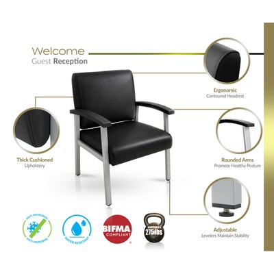 Regency Welcome Vinyl Guest Chair, Black (CH3901BVL)