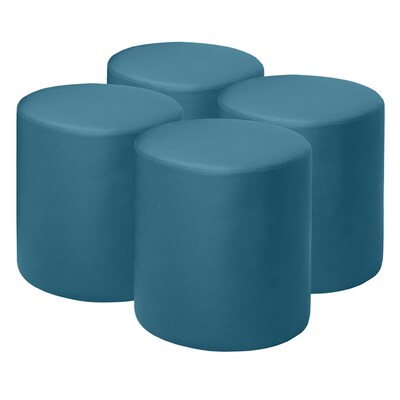 Regency Logan Vinyl Round Ottoman, Peacock Teal, 4/Set (N6262PT4PK)